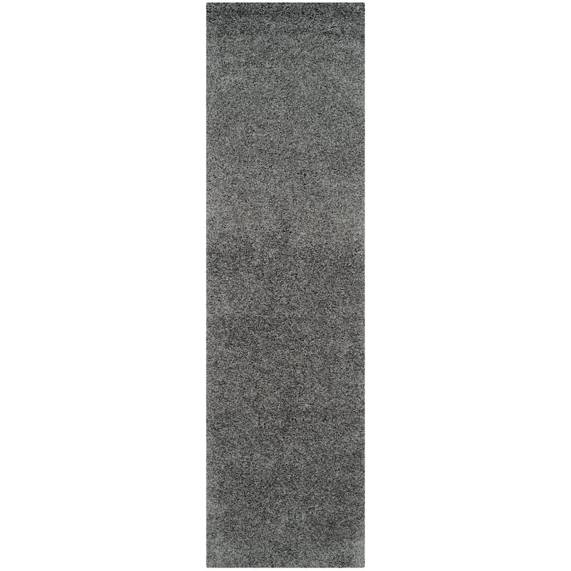 SAFAVIEH Laguna Shag Verdiana Solid Color 2-inch Thick Rug. - 2'3" x 6' Runner - Dark Grey - Runner