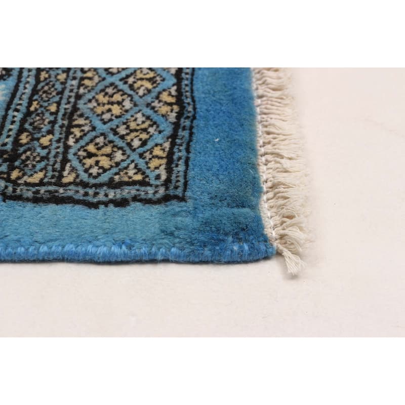 Finest Peshawar Bokhara Blue Rug 5'0" x 7'9" - 5'0 x 7'9