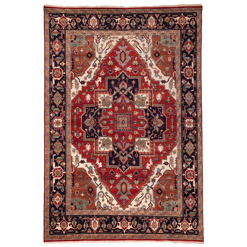 ECARPETGALLERY Hand-knotted Serapi Heritage Red Wool Rug - 9'8 x 13'9
