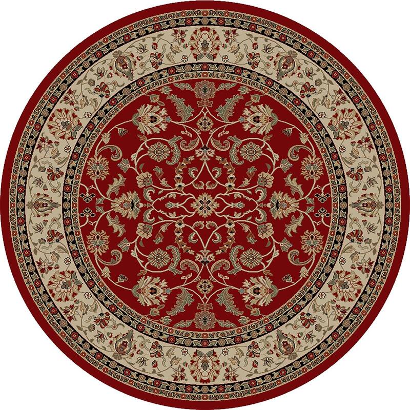 Mayberry Hometown Classic Oriental Keshan Area Rug - 7'10" Round - Red