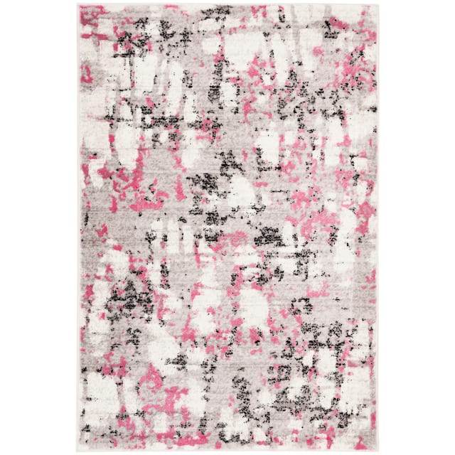 SAFAVIEH Skyler Roumpini Modern Abstract Rug - 2' x 4' - Grey/Pink