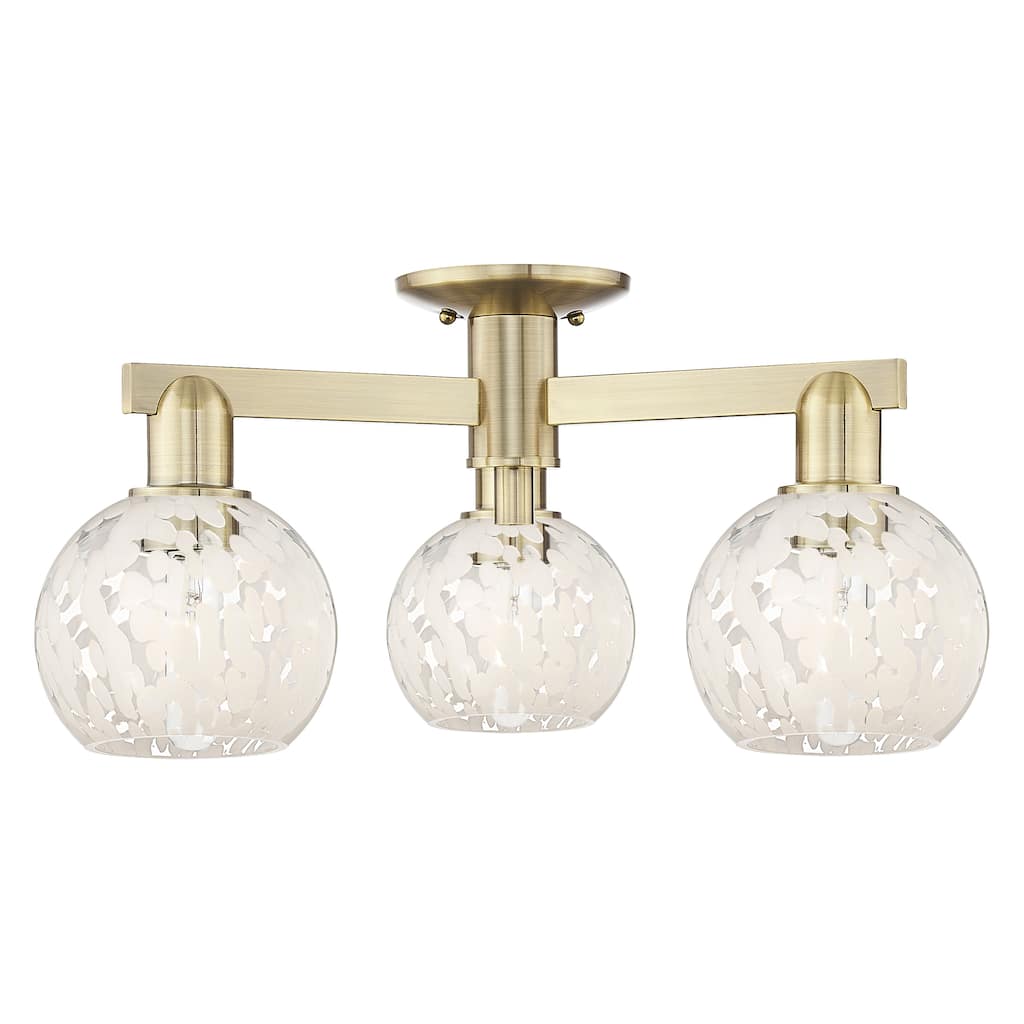 Innovations Lighting Endless Possibilities Arcadia - White Mouchette - 3 Light 24" Semi-Flush Mount