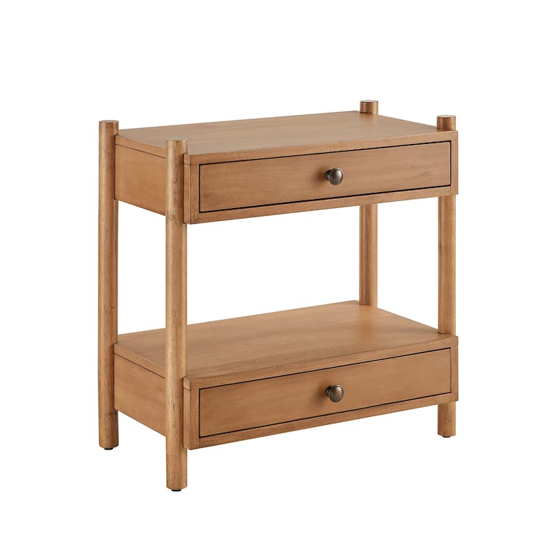 Bower Home 2-Drawer Wood End Table Nightstand
