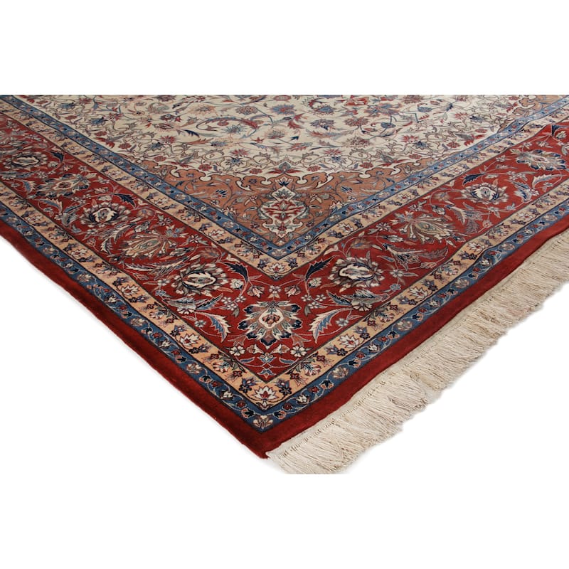 EXQUISITE RUGS ONE-OF-A-KIND Super Fine Isfahan Hand Knotted Red Rug - 8'5"x10'2"