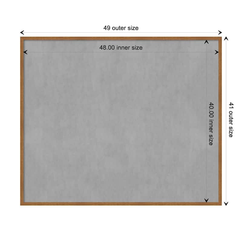 Amanti Art Carlisle Blonde Narrow Framed Magnetic Board - Board Size 48x40