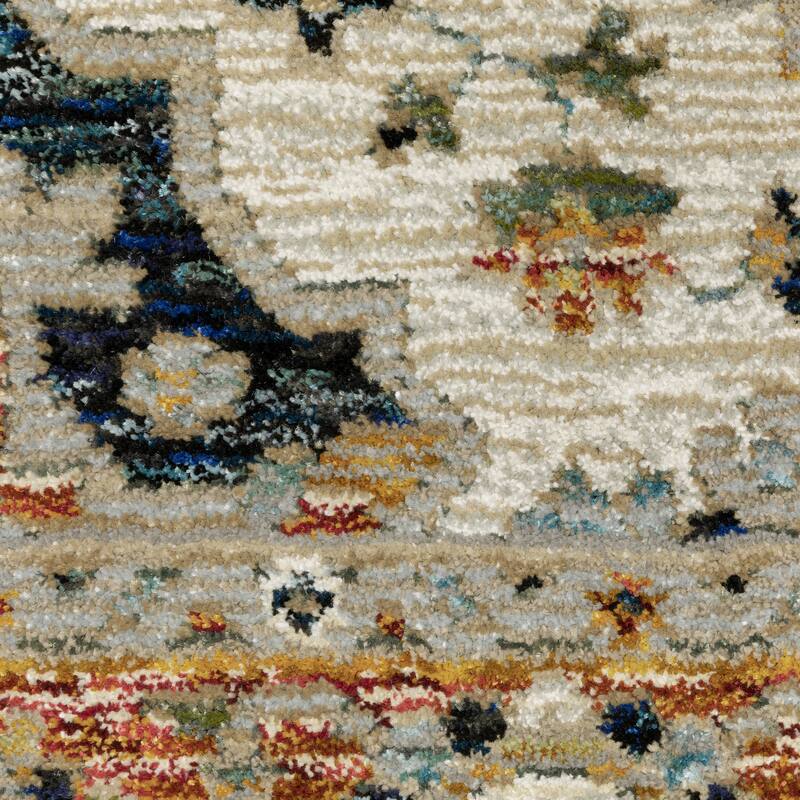 Style Haven Adalynn Center Medallion Blue/ Orange Area Rug