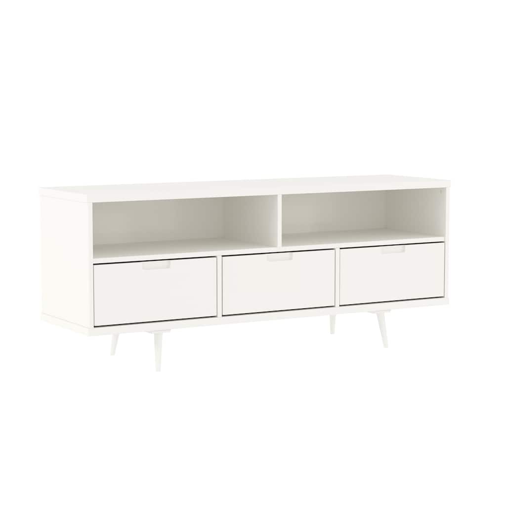 Stylish Mid-Century Modern Solid Wood TV Stand for TVs up to 65" with Drawers