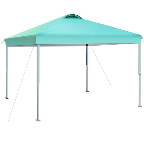 10 ft. x 10 ft. Pop Up Canopy, Outdoor Patio Canopy Tent with Wheeled Carry Bag, Weight Bags, 4 Ropes and 8 Stakes