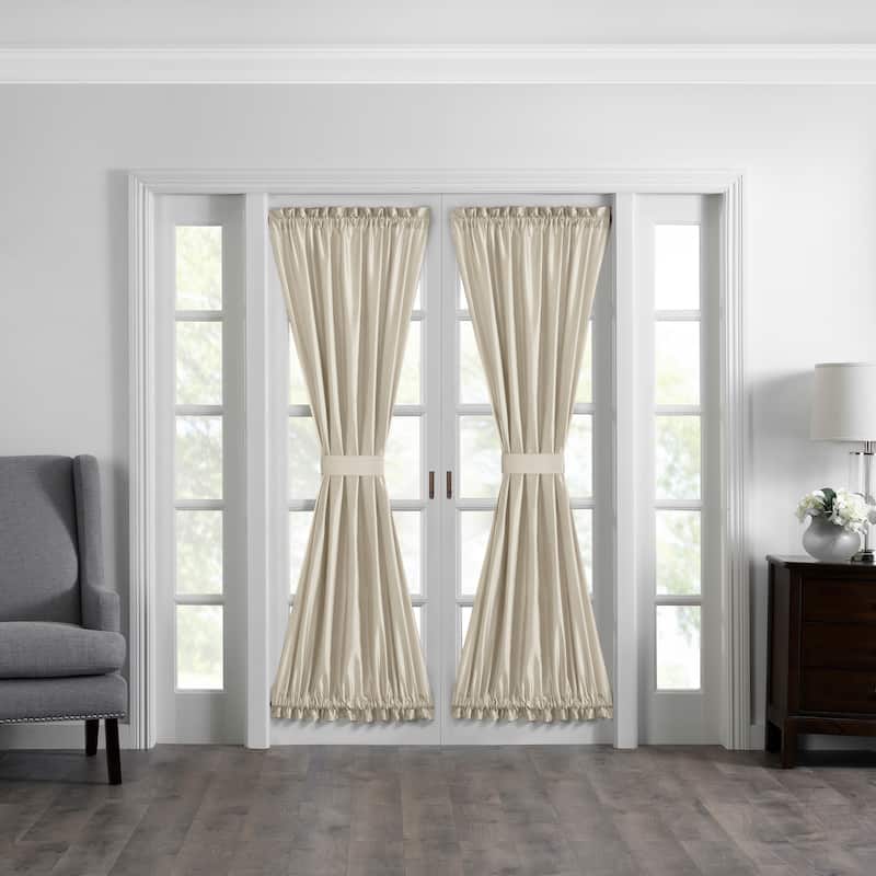 Gracewood Hollow Ford Faux Silk French Door Window Panel - 54"x72" - Ivory