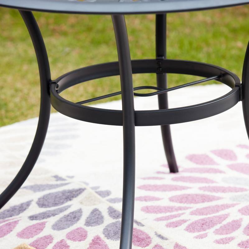 PATIO FESTIVAL 5-Piece Black Steel Outdoor Dining Set