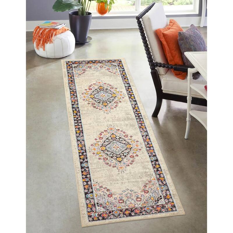 ECARPETGALLERY Machine Made Lea Ivory Area Rug