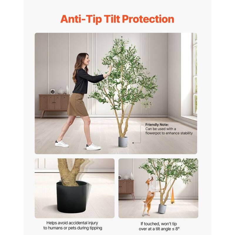 6ft Olive Tree Artificial with Flexible Branches Realistic Fake Plant for Indoor Home Decoration - 43.31 x 31.50 x 72.05 in