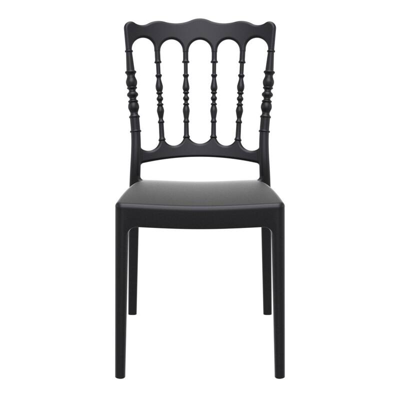 36" Black Stackable Outdoor Patio Dining Chair