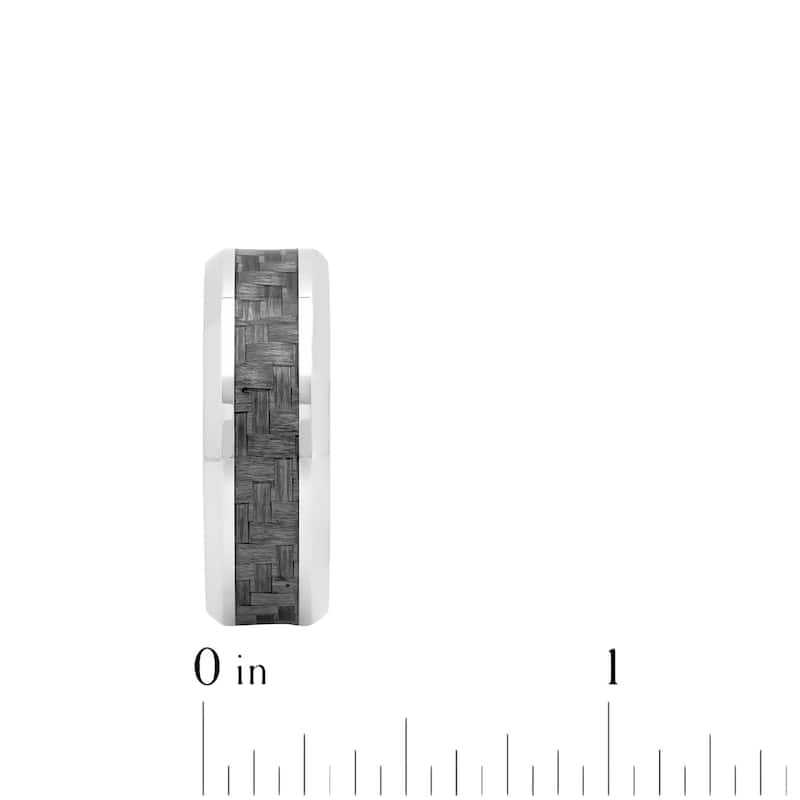 Steel Nation Stainless Steel Carbon Fiber Center 8mm Band