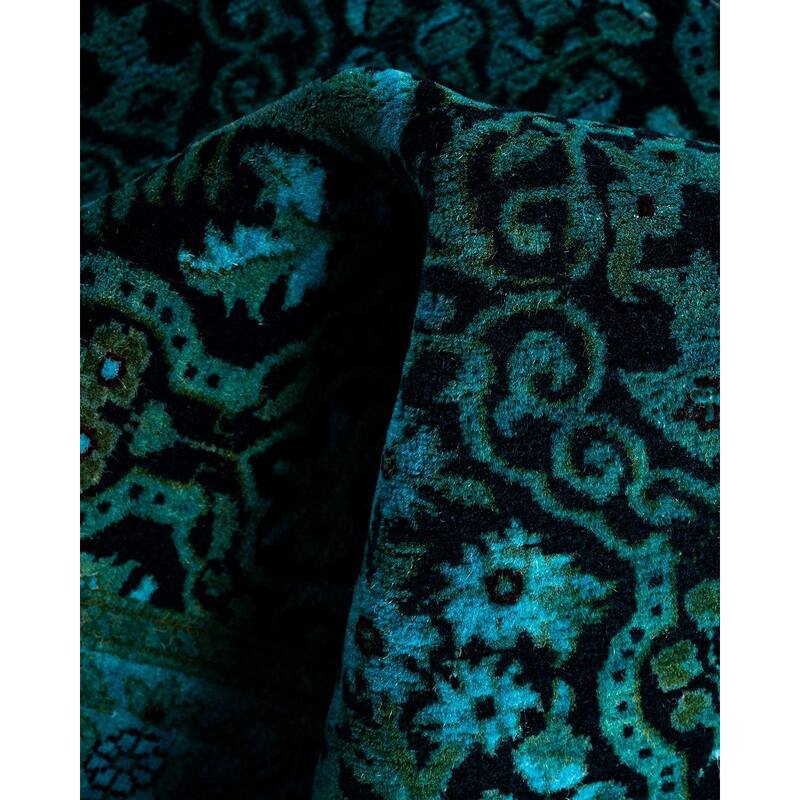 Fine Vibrance One-of-a-Kind Hand-Knotted Runner Rug - Black, 2' 6" x 17' 10" - 2' 6" x 17' 10"