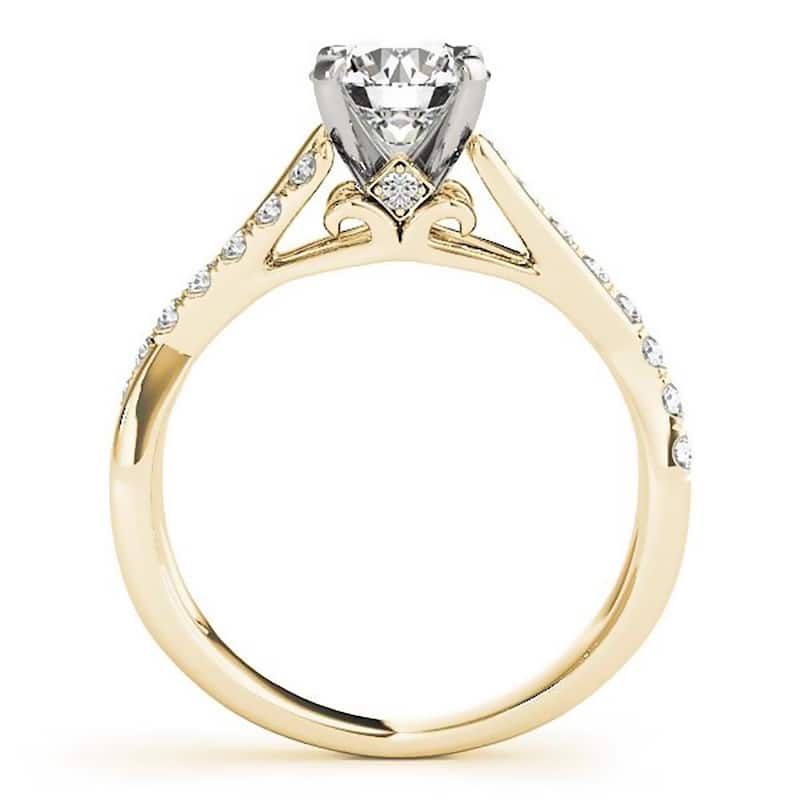 Moissanite by Auriya 14k Gold 1ctw and Diamond Engagement Ring 1/4ctw
