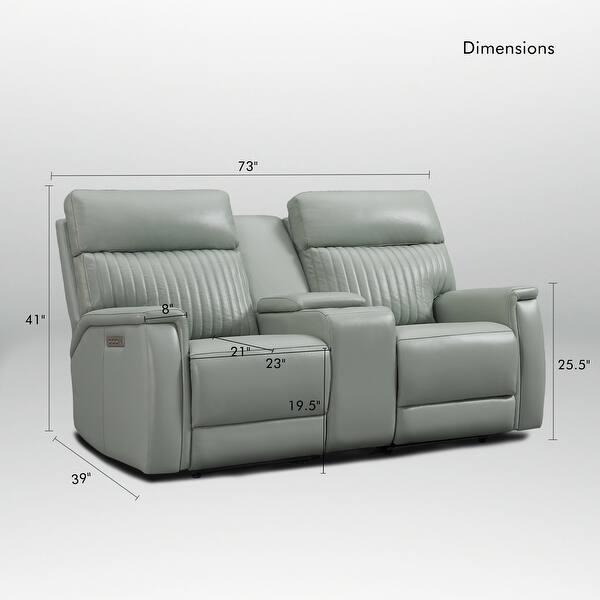 73'' Leather Zero Gravity Power Reclining Loveseat with Power Headrest ...