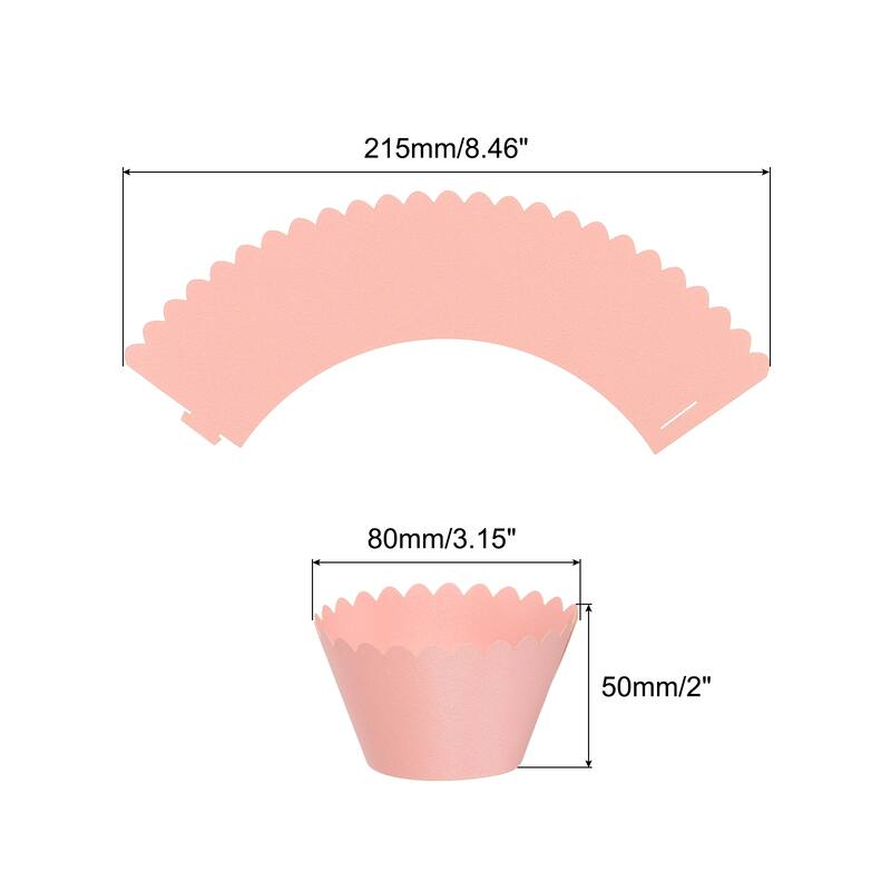Cupcake Wrappers Paper, 50 Pack Baking Cups Standard Decoration - Pink