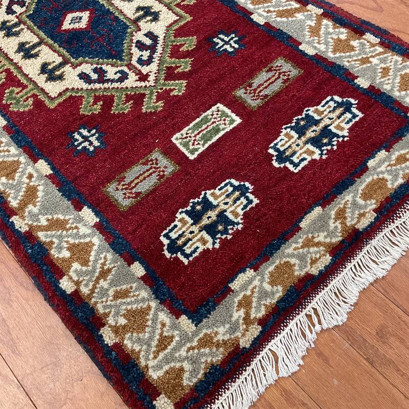 HERAT ORIENTAL Handmade Kazak Wool Rug - 2'3" x 4'2"
