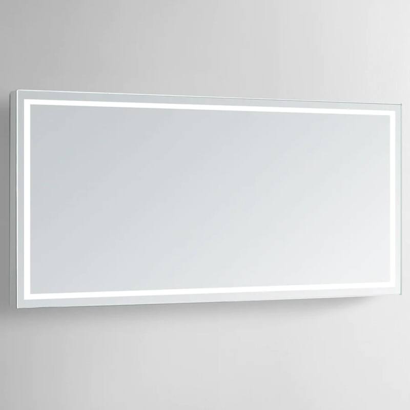 Modern Mirrors Aura Bathroom Mirror with LED Lights and Dimmer Switch - 85 x 40 in