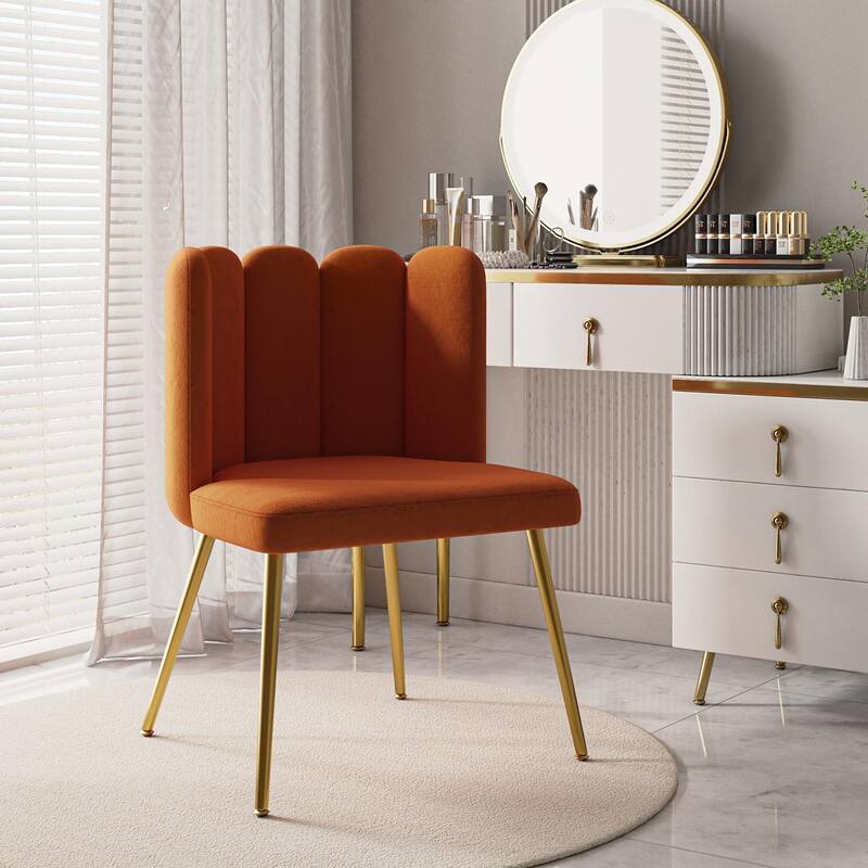 Anjela Side Chair with Tufted Back - ORANGE