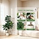 preview thumbnail 6 of 42, Artificial Fiddle Leaf Fig Tree with 48 Leaves in White Planter Pot, Faux Ficus Lyrata Plant for Home or Office Decor