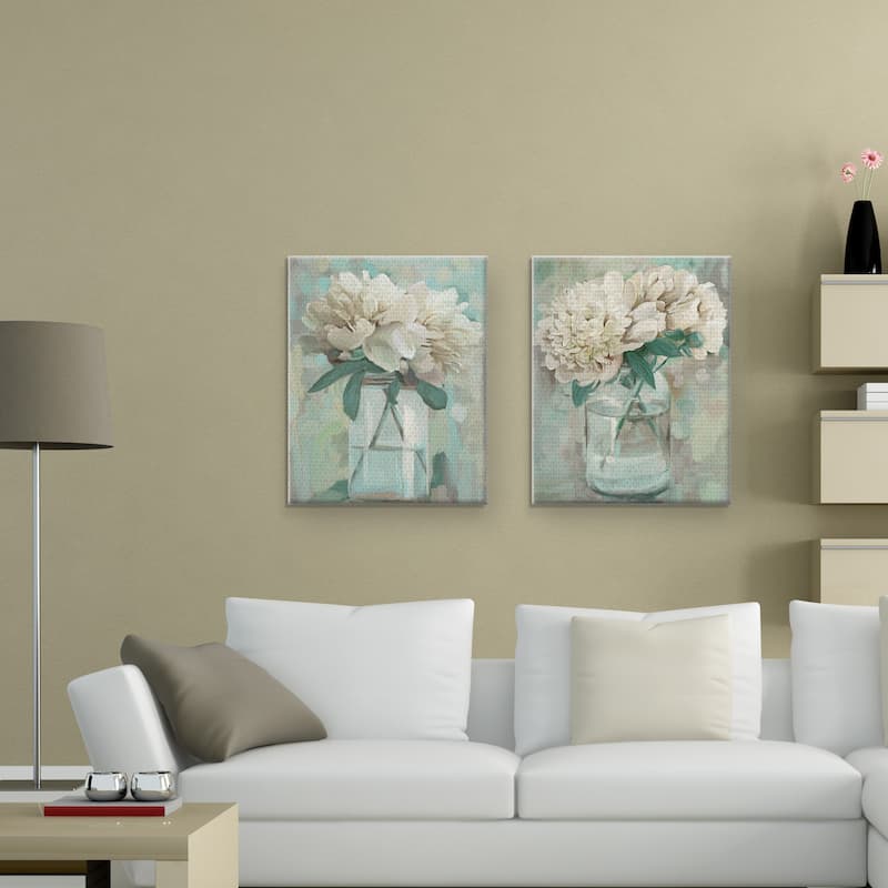 Farmhouse Peonies I, II by Studio Arts Canvas Art Prints