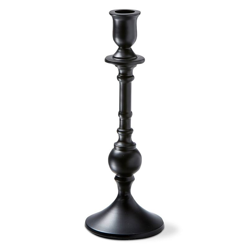 Westport Black Cast Aluminum Taper Candle Holder Medium, 3.5L x 3.5W x 10.0H inches