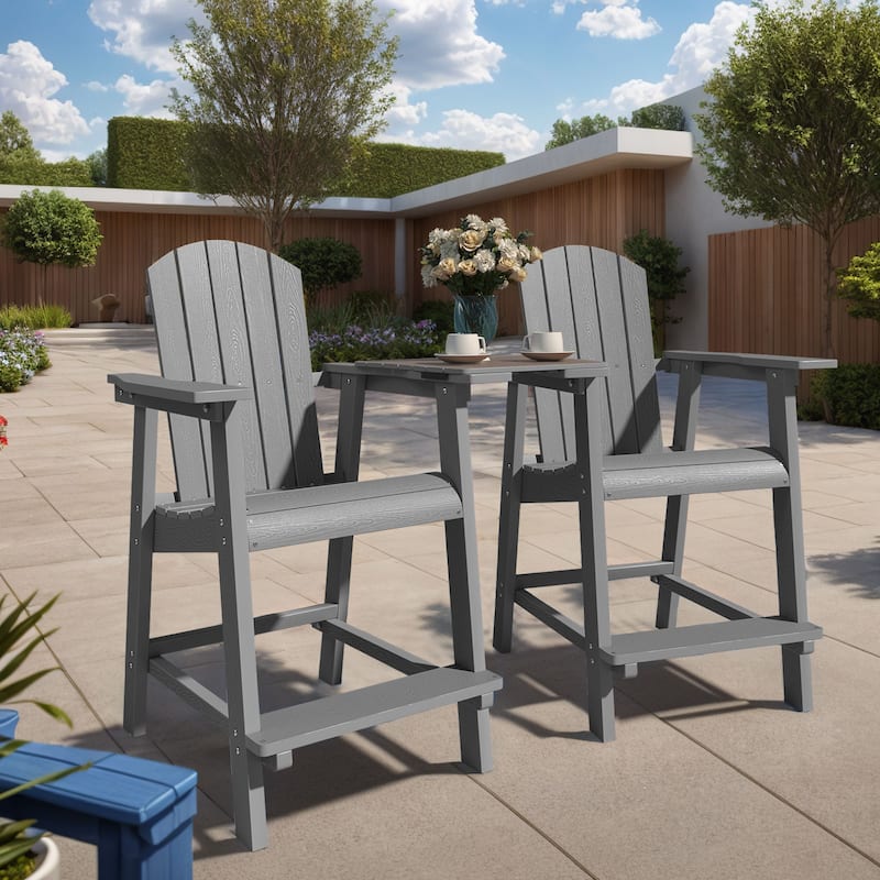 Moasis All Weather HIPS Outdoor Bar Height 49" Tall Adirondack Chair