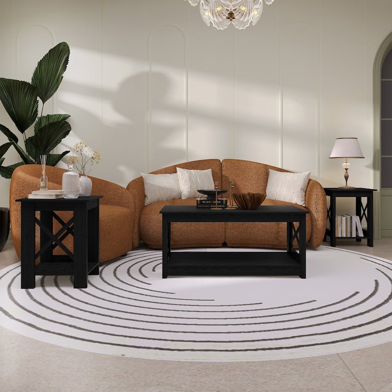 CraftPorch Modern 3-Pieces Coffee Table Set