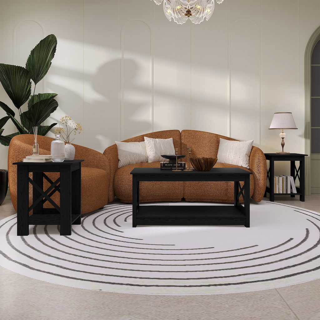 CraftPorch Modern 3-Pieces Coffee Table Set