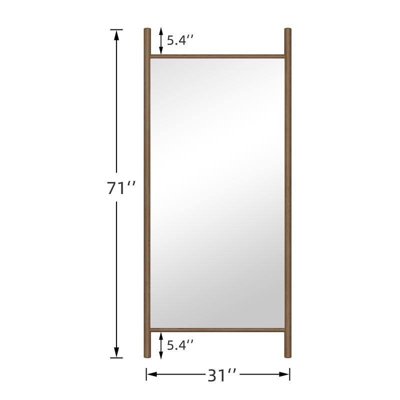 Ladder-Style Arched Solid Wood Framed Full Length Leaning Mirror