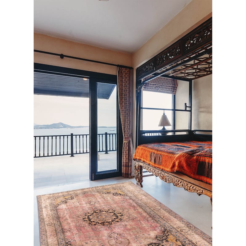 ECARPETGALLERY Hand-knotted Antalya Vintage Dark Violet Wool Rug - 6'2 x 9'3