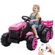 preview thumbnail 1 of 33, 12V Kids Ride On Tractor with Trailer Pink