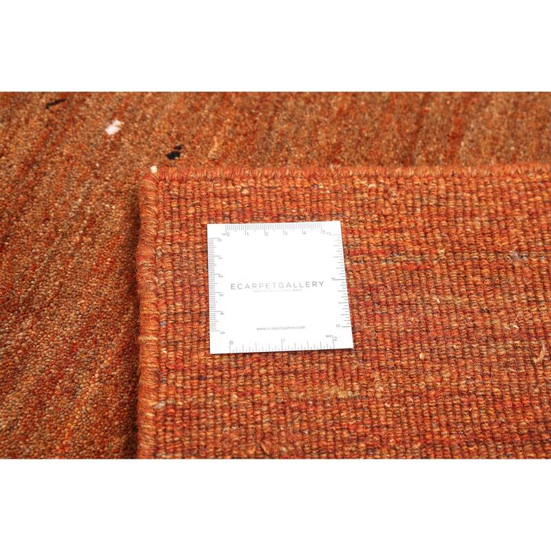 ECARPETGALLERY Hand Loomed Kashkuli Gabbeh Burnt Orange Wool Rug - 5'1 x 7'9