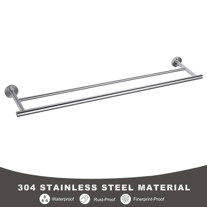 WOWOW Wall Mounted Stainless Steel Double Towel Bar