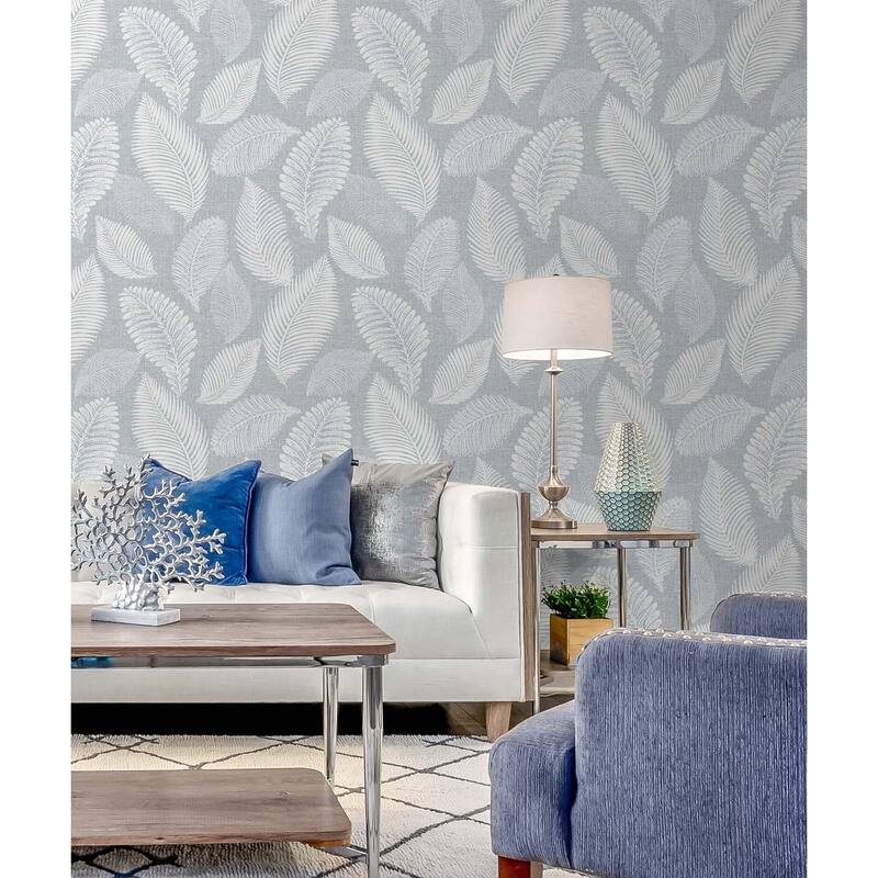 Seabrook Designs Tossed Leaves Nonwoven Unpasted Wallpaper