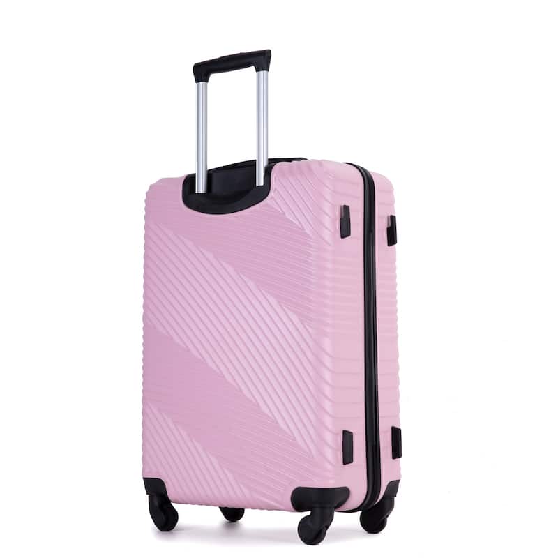 Merax 3 Piece ABS+PC Hardside Luggage Sets with Two Hooks and Spinner Wheels, for Family Travel
