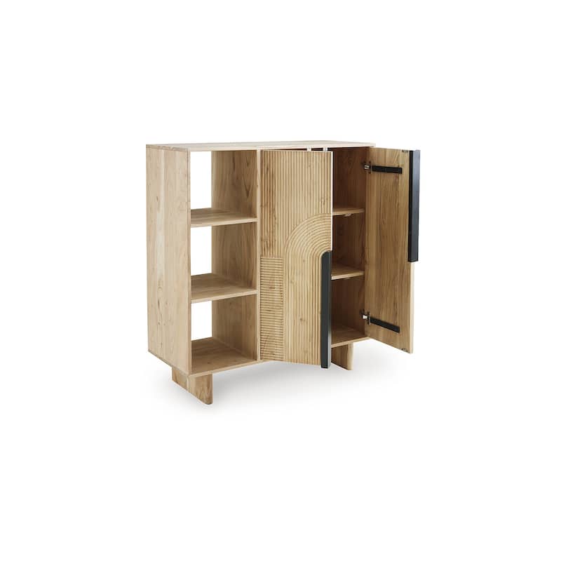 Signature Design by Ashley Kierwell Natural Accent Cabinet - 39.5" W x 16.75" D x 45.63" H