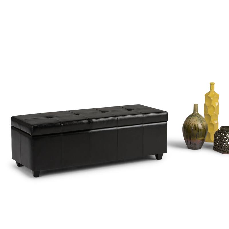 WYNDENHALL Cambridge 48 inch Wide Contemporary Rectangle Storage Ottoman