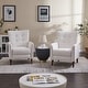 preview thumbnail 19 of 39, Aurora Modern Manual Recliner Set of 2 with Solid Wooden Legs Ivory