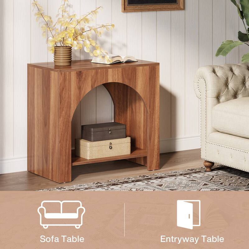 Farmhouse End Table for Living Room Large Side Table with Storage Sofa Table