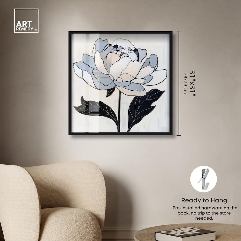 Gray Scale Flower I Shadowbox by Art Remedy