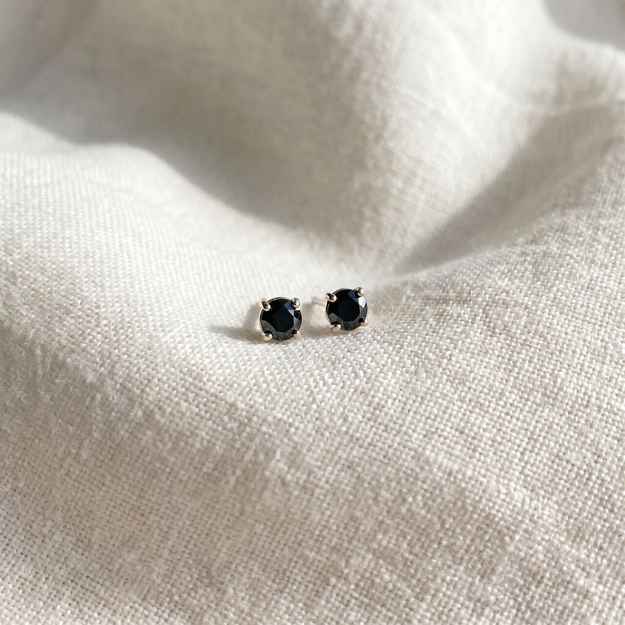 Bliss Diamond White Gold 1/5ct Round Cut Black Diamond Studs