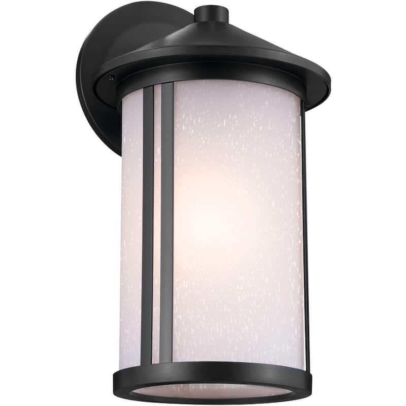 Kichler 59100 Lombard 17" Tall Outdoor Wall Sconce with Satin Etched - Black