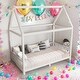 preview thumbnail 2 of 13, Wood House-Shaped Twin Size House Bed Platform Bed with Guardrail and LED and Safety Guaranteed For Home