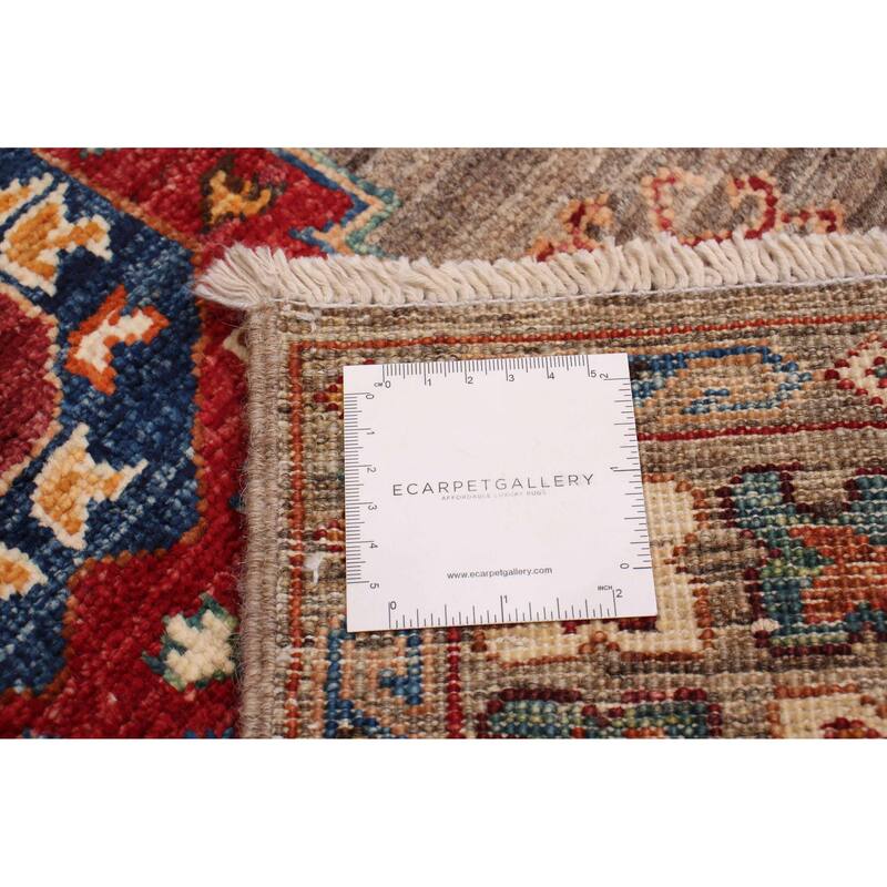 ECARPETGALLERY Hand-knotted Modern Ersari Taupe Wool Rug - 4'2 x 6'6