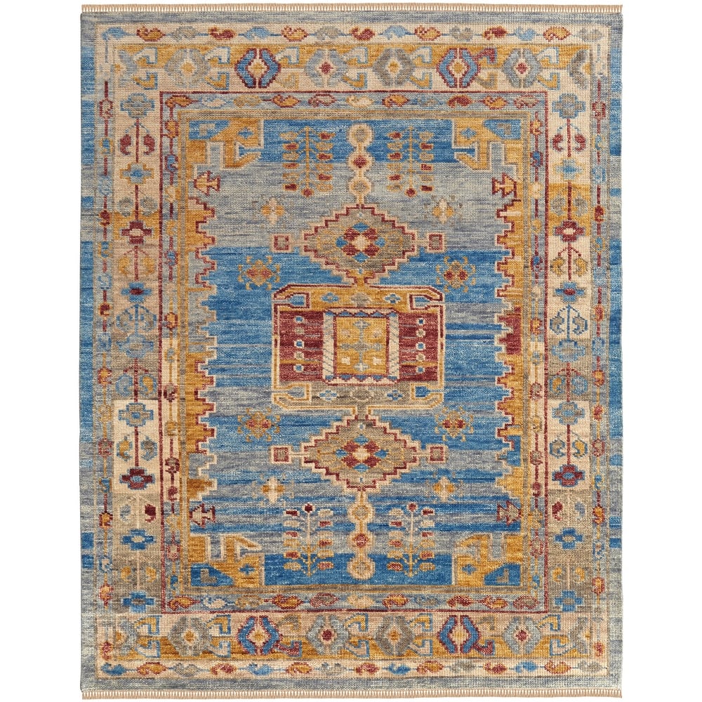 Grand Bazaar Foxboro Hand Knotted Geometric Traditional Area Rug