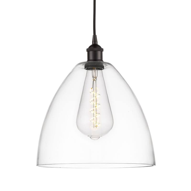 Innovations Lighting 616-1P-14-12 Edison Dome Pendant Edison Dome 12" - Oil Rubbed Bronze / Clear