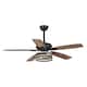 52" Farmhouse Wood 5-Blade LED Ceiling Fan with Light Kit